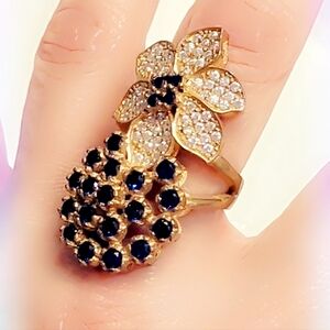 18k Gold/Sterling Turkish Gemstone Ring SIZE 8½